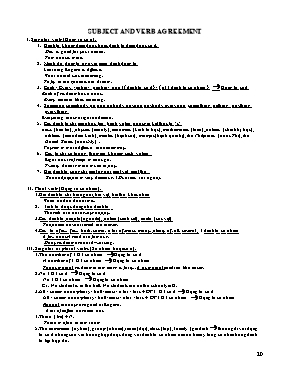 Chuyên đề Subject and verb agreement